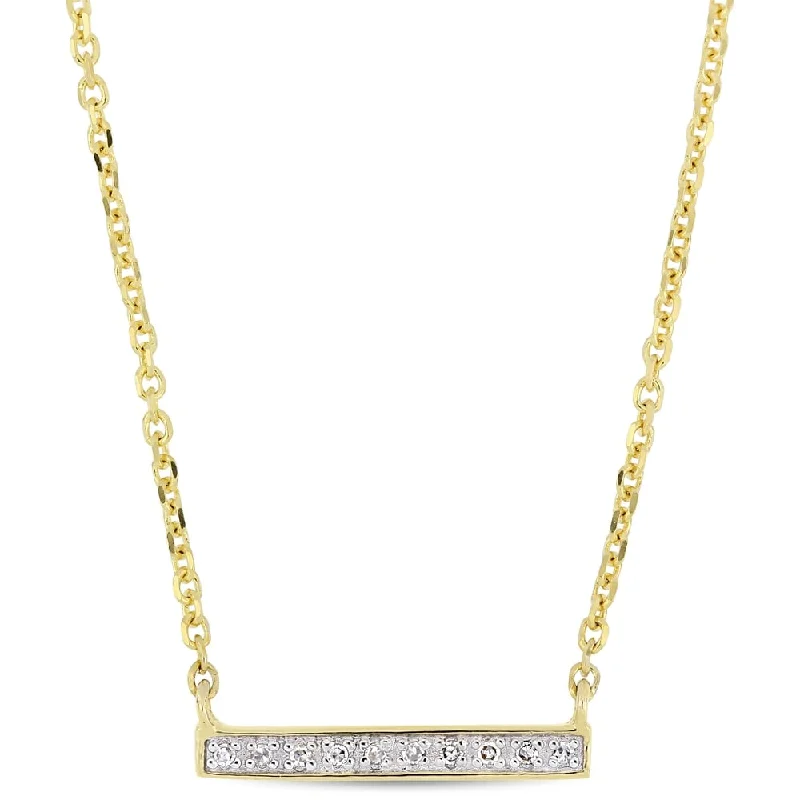 Lustrous pearl necklaces-Miadora 10k Yellow Gold Diamond Children's Cluster Stationed Bar Necklace