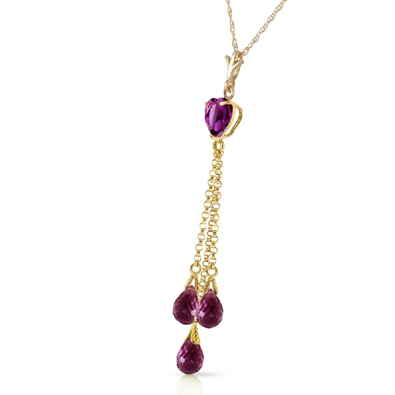 Elastic bead necklaces-4.75 CTW 14K Solid Gold Always Love Amethyst Necklace