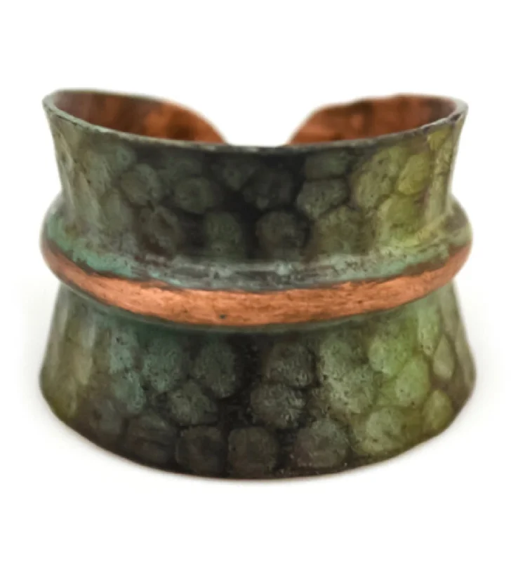 Luxe diamond rings-Luxe diamond rings-Copper patina ring