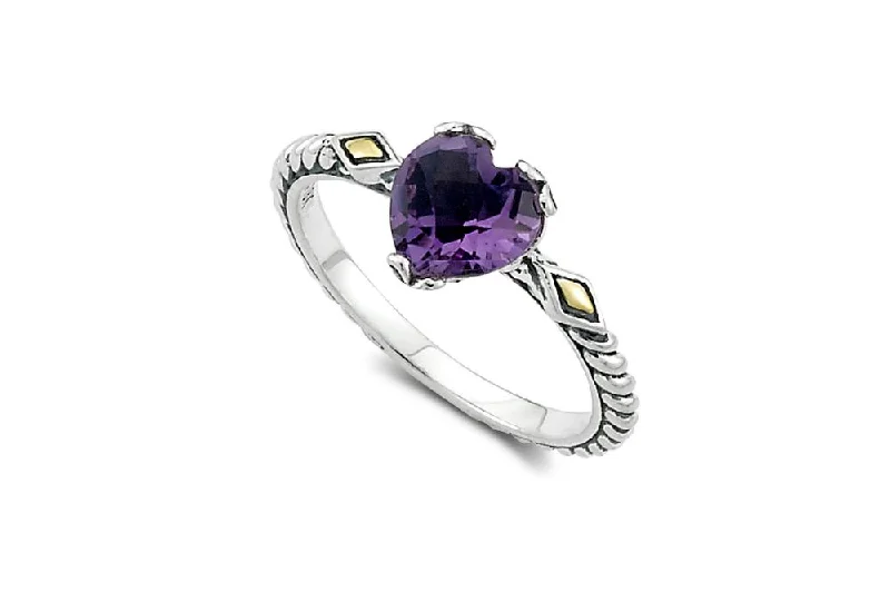 Peace gem rings-Peace gem rings-Glow Heart Ring- Amethyst