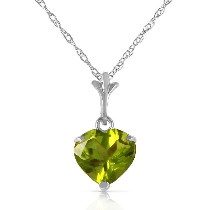 Bold art necklaces-1.15 Carat 14K White Gold Warmer Climate Peridot Necklace