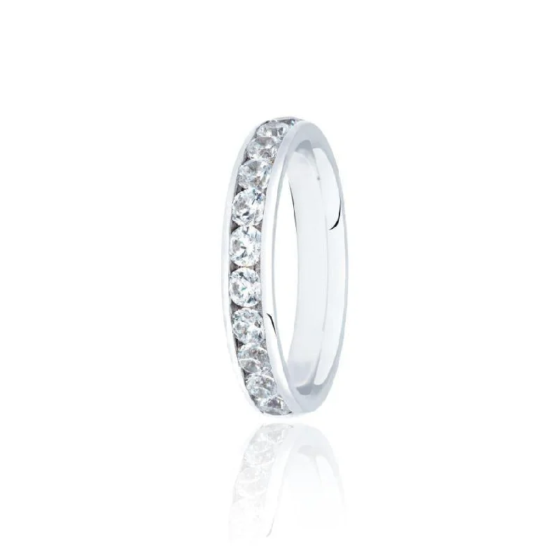 Platinum Round Brilliant Cut Diamond Set Eternity Ring