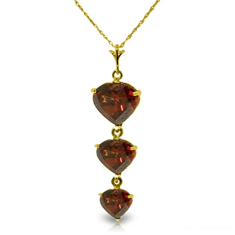 Mesh choker necklaces-3.03 Carat 14K Gold Winter Love Garnet Necklace