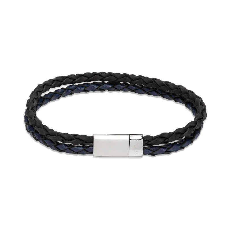 Unique & Co Black and Blue Leather Bracelet