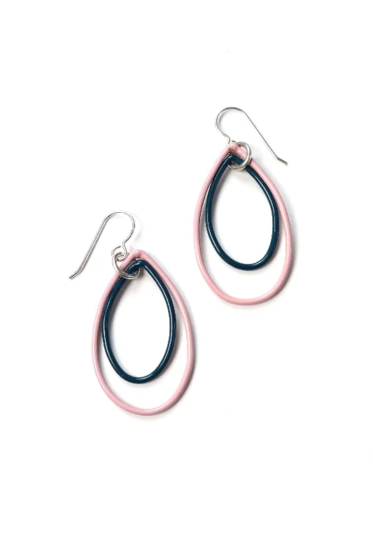 Petal hoop earrings-Ella earrings in Bubble Gum and Deep Ocean