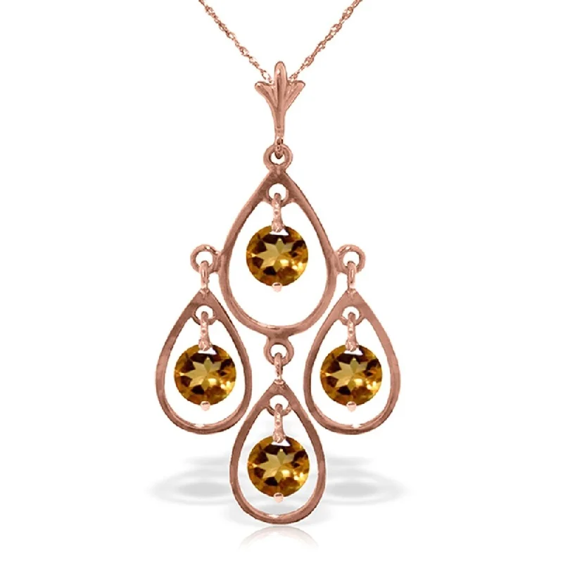 Chic art necklaces-14K Rose Gold Citrine Certified Series Classic Necklace