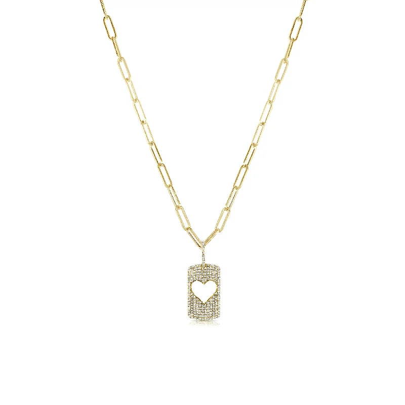 Wide chain necklaces-Joelle 14K Yellow Gold 0.45 TDW Heart Charm Link Necklace