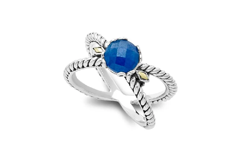 Turquoise cut rings-Turquoise cut rings-Glow "X" Ring- Blue Sapphire