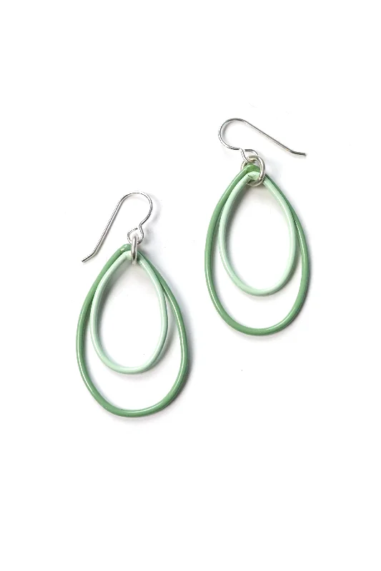 Rough texture earrings-Nellie earrings in Pale Green and Soft Mint