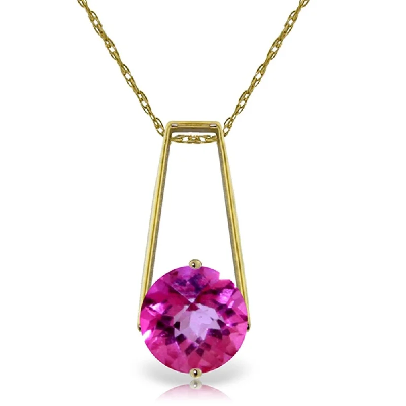 Swirl design necklaces-1.45 Carat 14K Gold Sumptuous Moment Pink Topaz Necklace