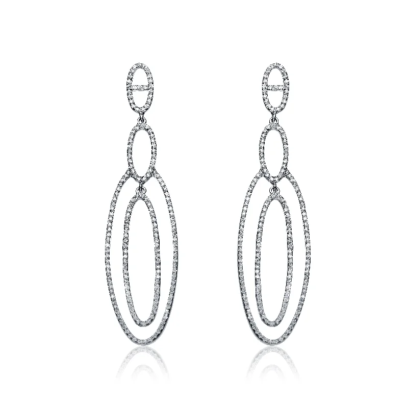 Curved design earrings-Gabrielle Oval Dangling Outline Earrings