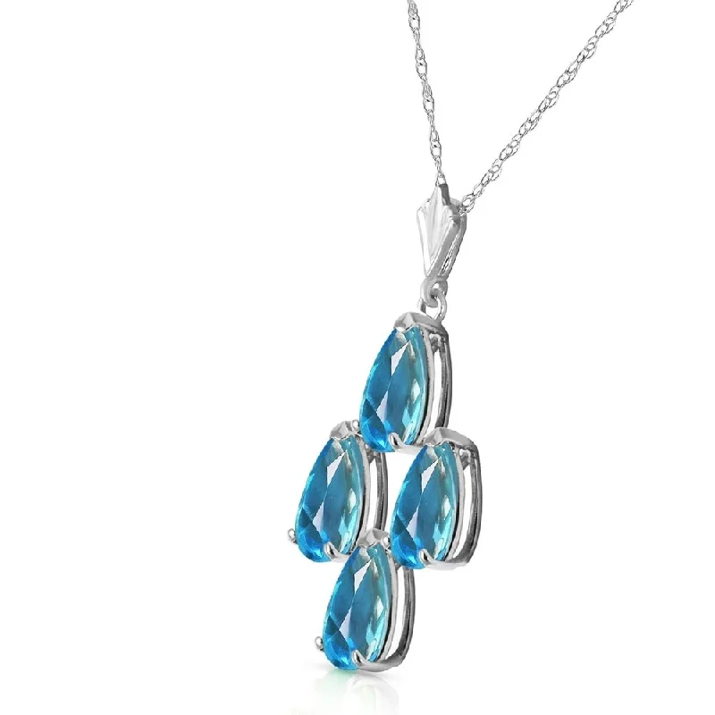 Cool wood necklaces-1.5 Carat 14K Solid White Gold Good Beginnings Blue Topaz Necklace