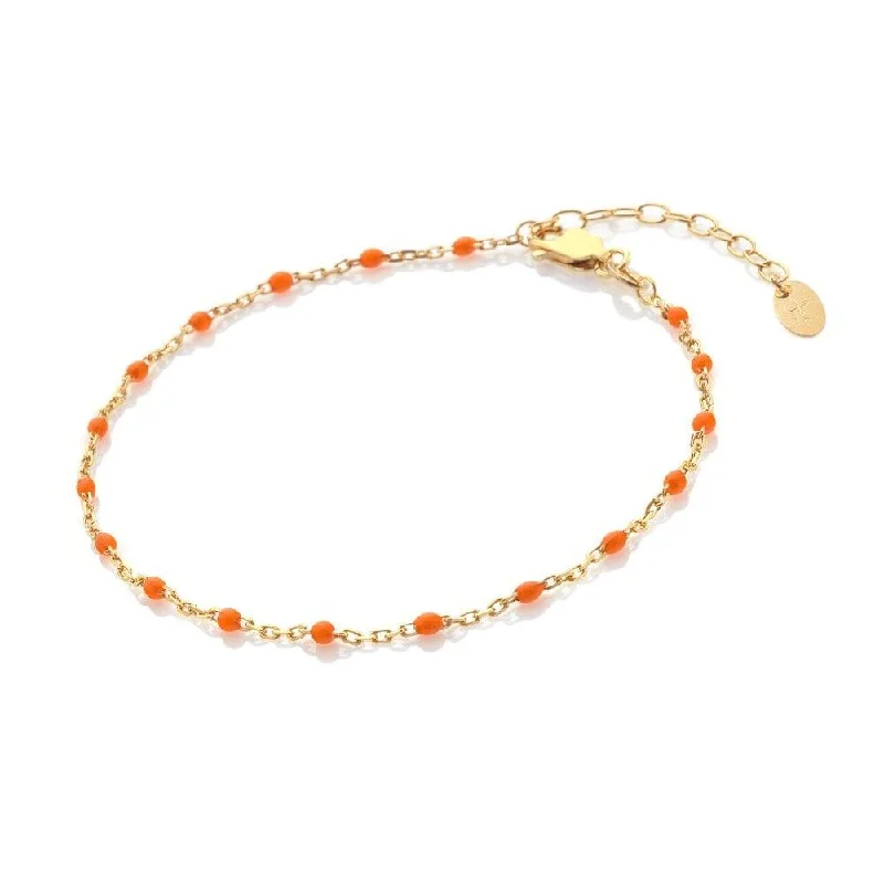 Hot Diamonds Gold and Orange Ocean Bracelet