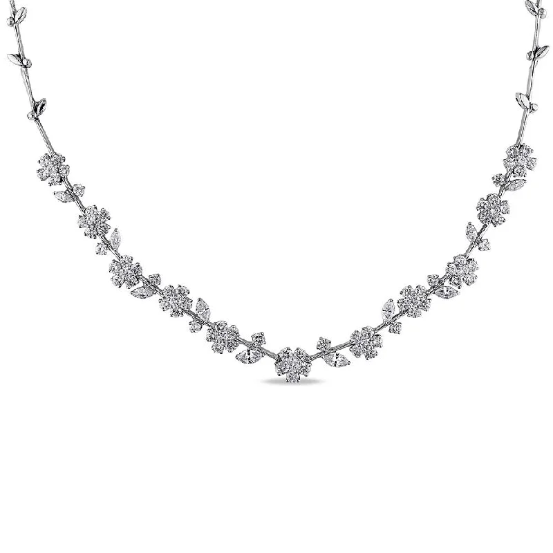 Carved name necklaces-Miadora Signature Collection 18k White Gold 13 1/4ct TDW Diamond Necklace