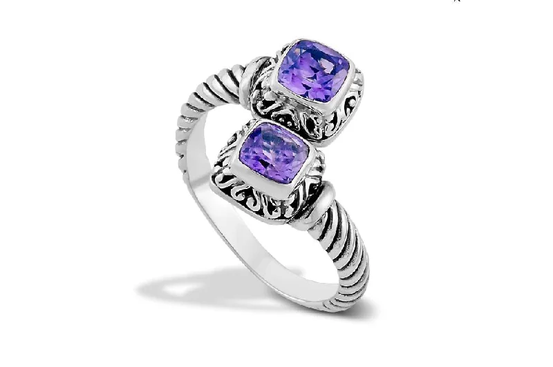 Matte band rings-Matte band rings-Guntur Ring- Amethyst