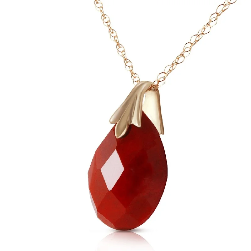 Frosted glass necklaces-14K Solid Gold Necklace withNatural Diamondyed Ruby