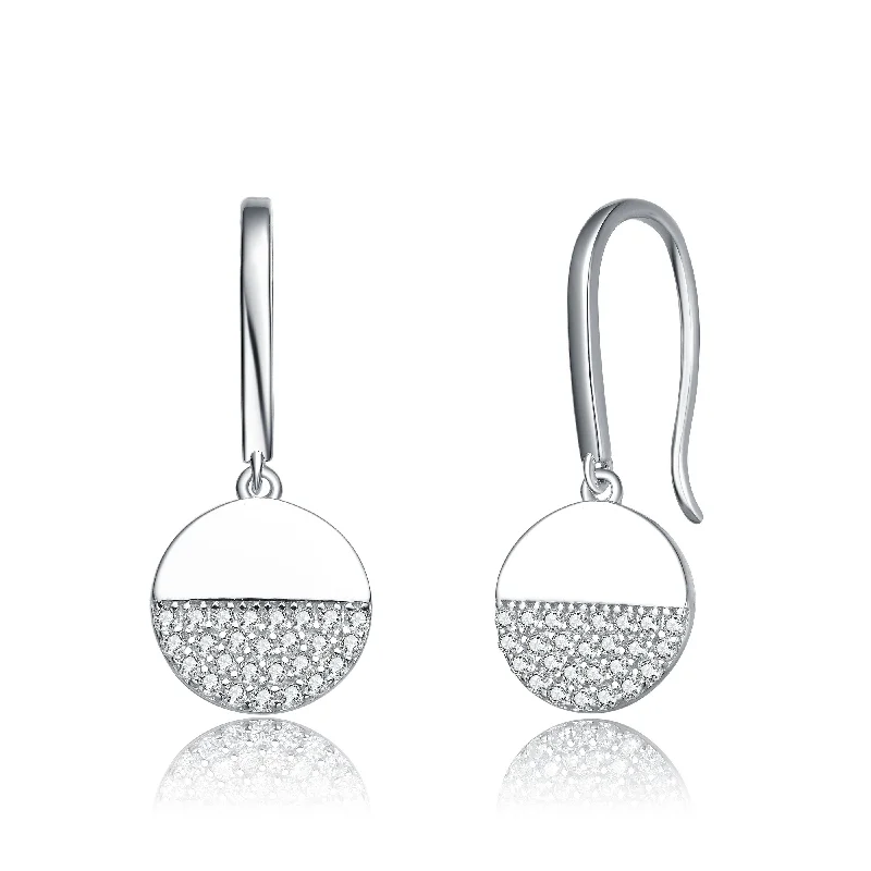 Smooth drop earrings-Marie Dual Circle Zirconia Hook Earrings