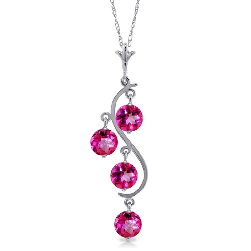 Neat-line necklaces-2.25 Carat 14K White Gold Own Delight Pink Topaz Necklace