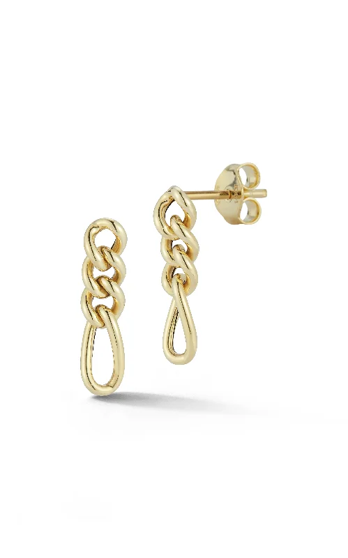 Silk bead earrings-Figaro Chain Drop Earring