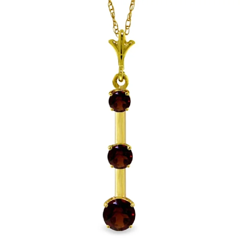 Vine braid necklaces-1.25 Carat 14K Gold Modern Illusions Garnet Necklace