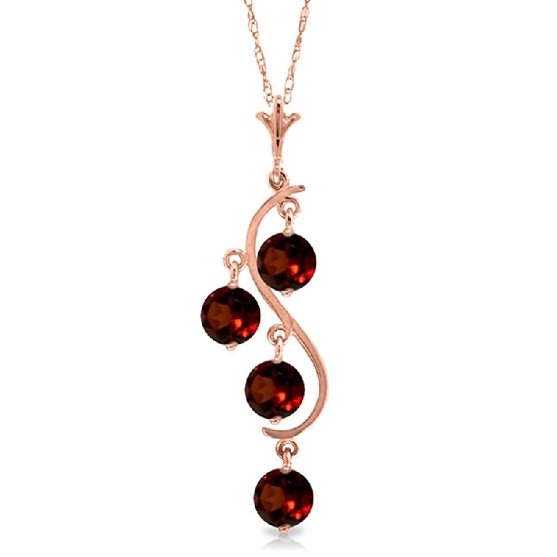 Ruby gem necklaces-14K Rose Gold Garnet Jewelry Class New Necklace