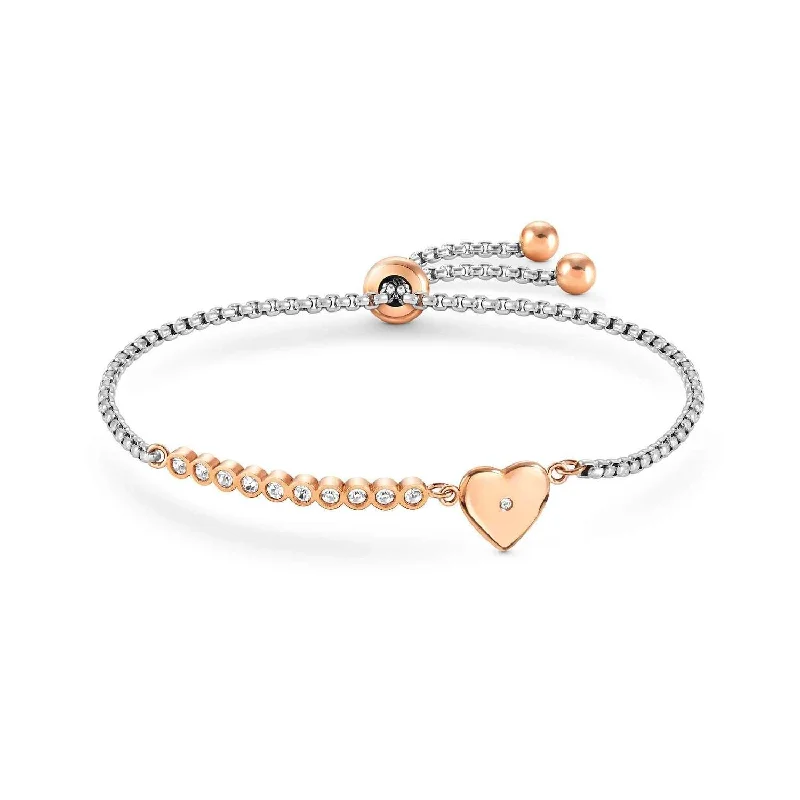 Nomination Milleluci Silver and Rose Gold Heart Bracelet