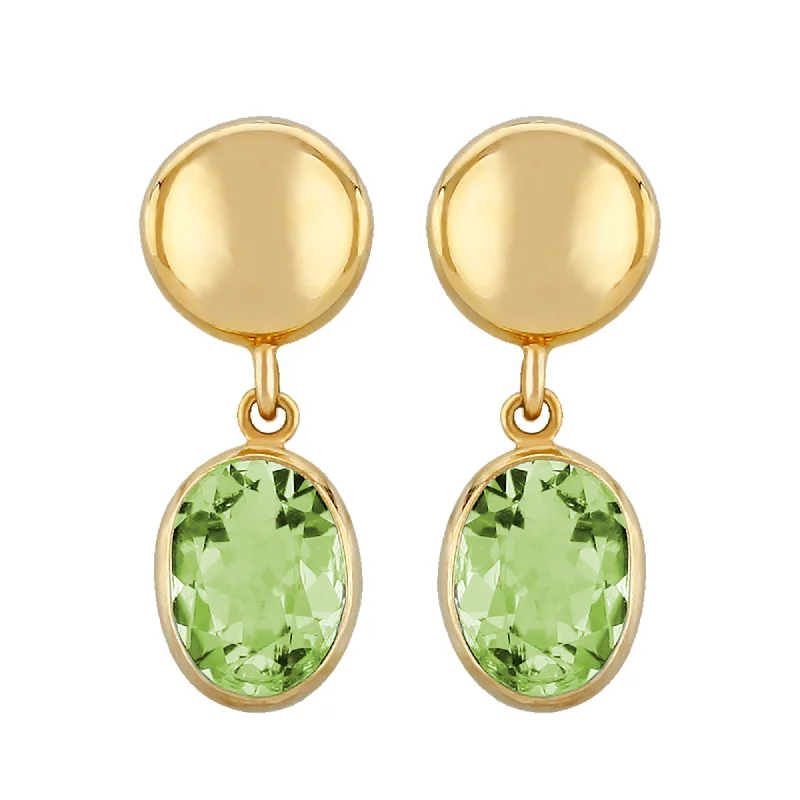 Smooth drop earrings-Peridot Dangle Earrings