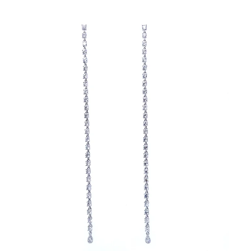 Trekker braid earrings-Diamond Shoulder Duster Earrings