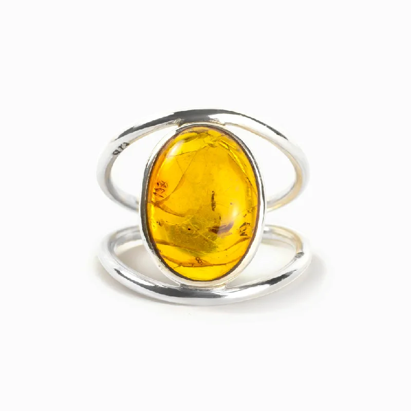 Polished bead rings-Polished bead rings-Amber Ring