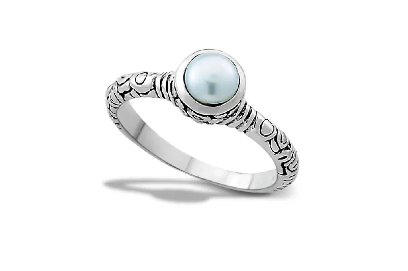 Wide geometric rings-Wide geometric rings-Iyang Ring- White Pearl