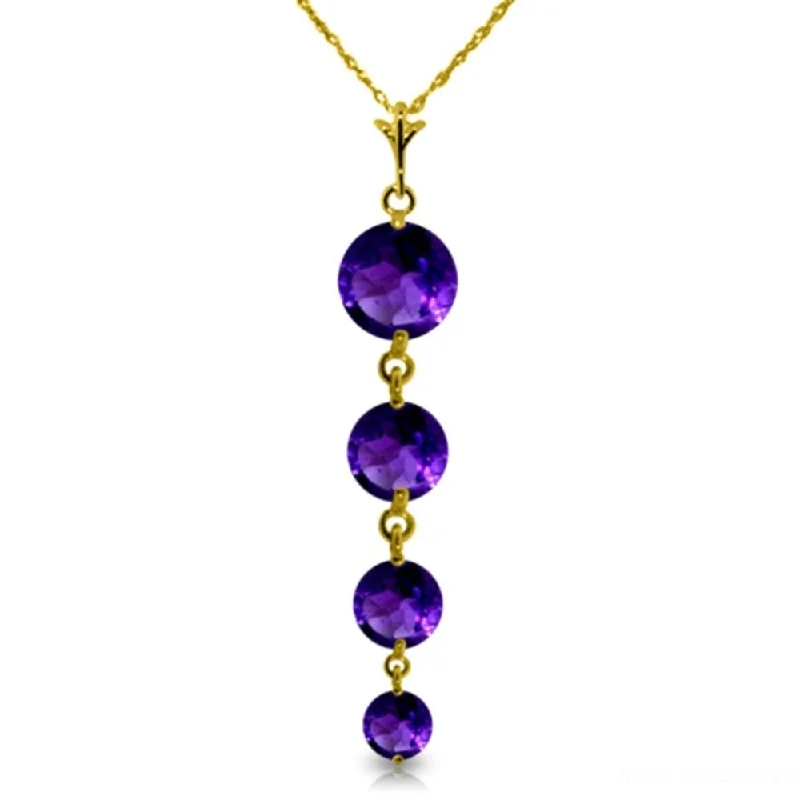 Multi-layer necklaces-3.9 Carat 14K Gold Salome's Dance Amethyst Necklace