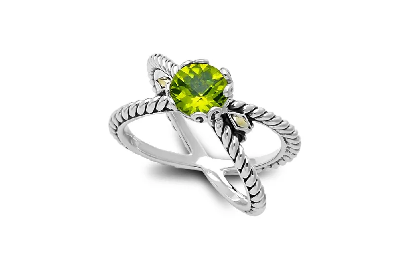 Pure star rings-Pure star rings-Glow "X" Ring- Peridot