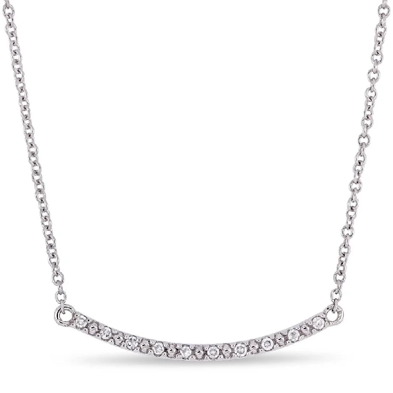 Mist bead necklaces-Miadora 10k White Gold Diamond Accent Children's Stationed Bar Necklace