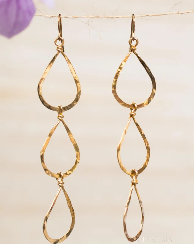 Wide hoop earrings-Ana Paula Tear Drop Earrings ~Gold Plated or Silver Plated ~ SME008