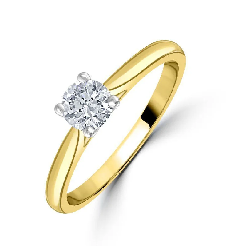 0.42ct Round Brilliant Cut Diamond 18ct Yellow Gold Ring