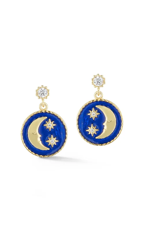 Lily charm earrings-Luna Drop Stud Earring