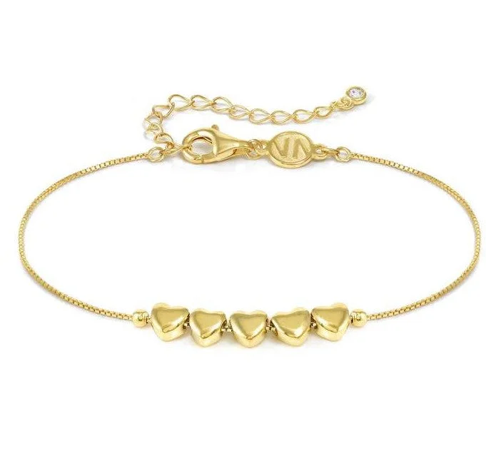 Nomination Gold Vermeil Cubic Zirconia 5 Heart Bracelet