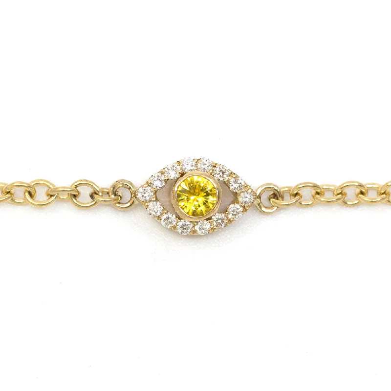 Apotropaic Evil Eye Yellow Sapphire & Diamond Bracelet