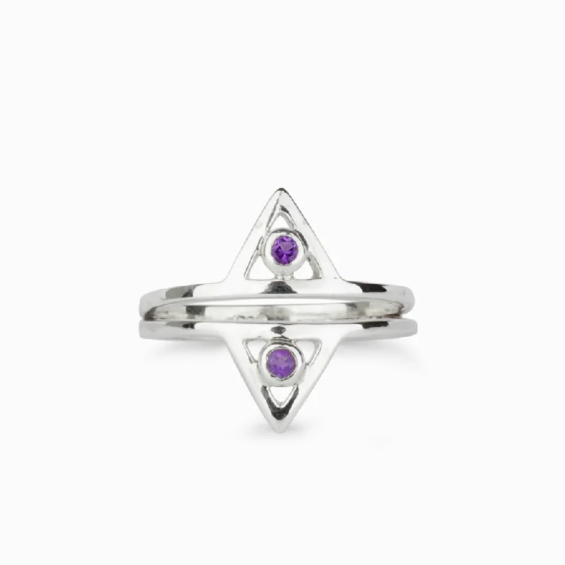 Joy charm rings-Joy charm rings-Amethyst Ring