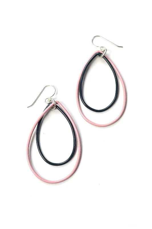 Minimal gem earrings-Eva earrings in Bubble Gum and Midnight Grey