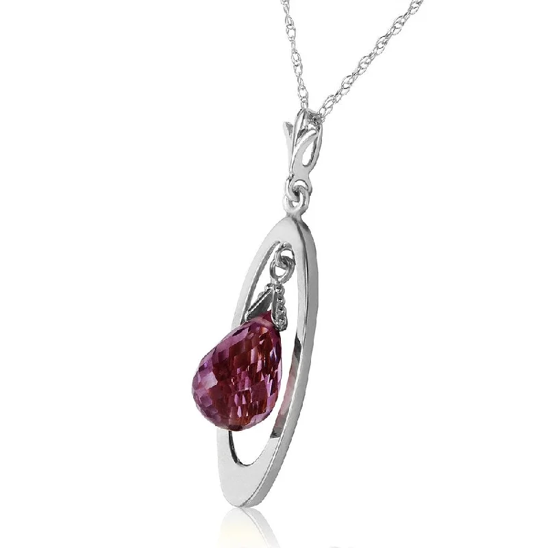 Joy charm necklaces-0.7 Carat 14K Solid White Gold Life's Pleasure Amethyst Necklace