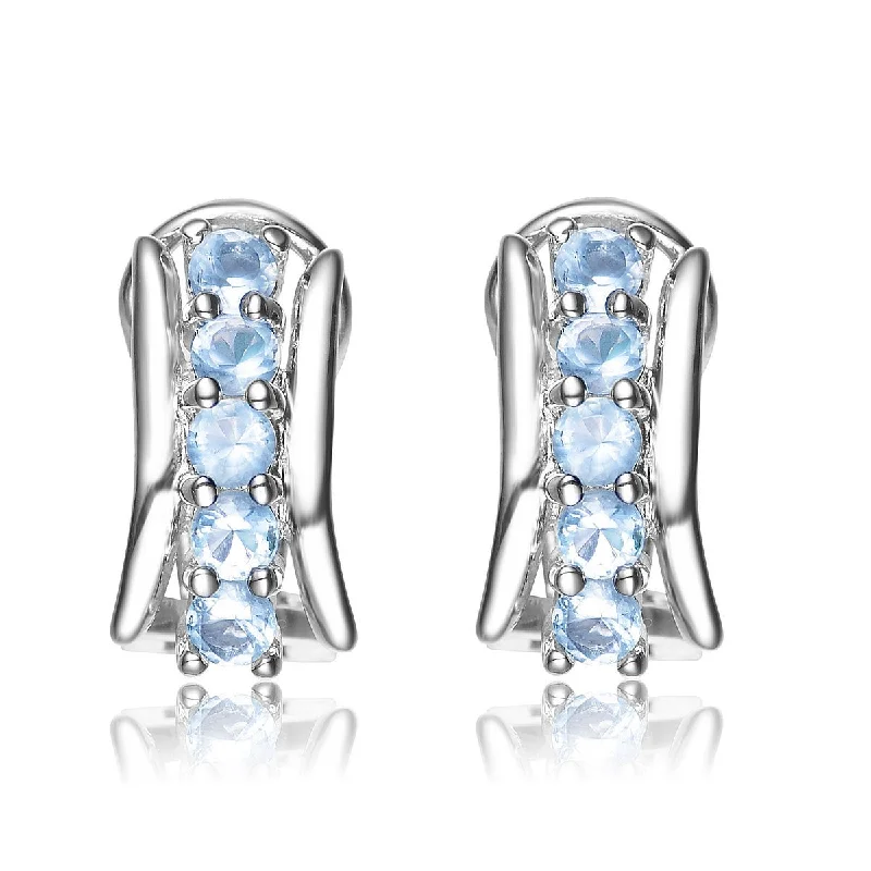 Bright stud earrings-Champéry Ice Blue Clip Earrings