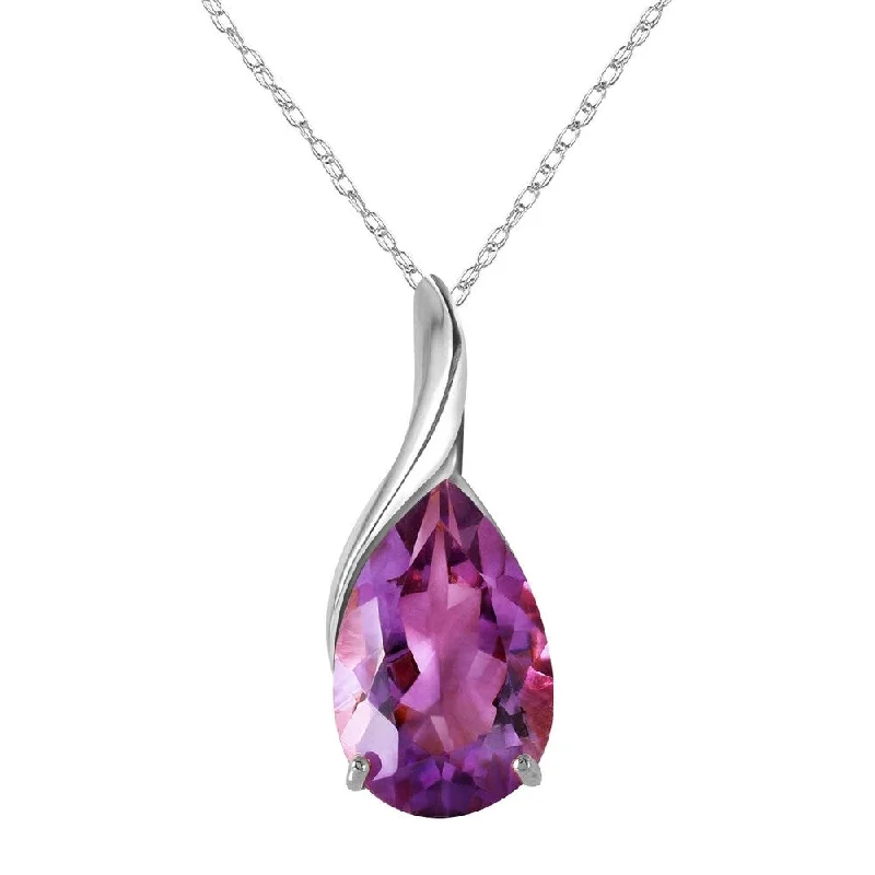 Smooth disc necklaces-5 Carat 14K White Gold Tireless Amethyst Necklace