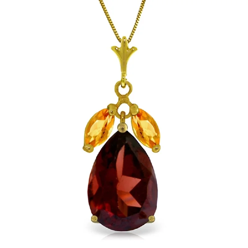 Wide chain necklaces-6.5 Carat 14K Gold Fortunato Garnet Citrine Necklace