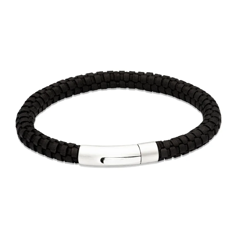 Unique & Co Black Leather Bracelet