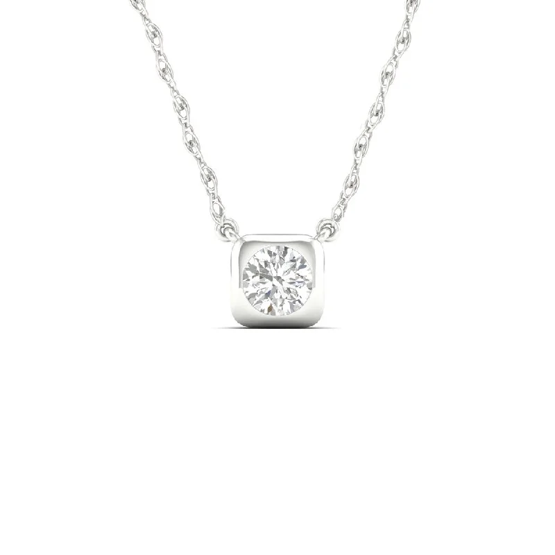 Galaxy charm necklaces-1/3ct TDW Diamond Solitaire Necklace in 10k Gold by De Couer