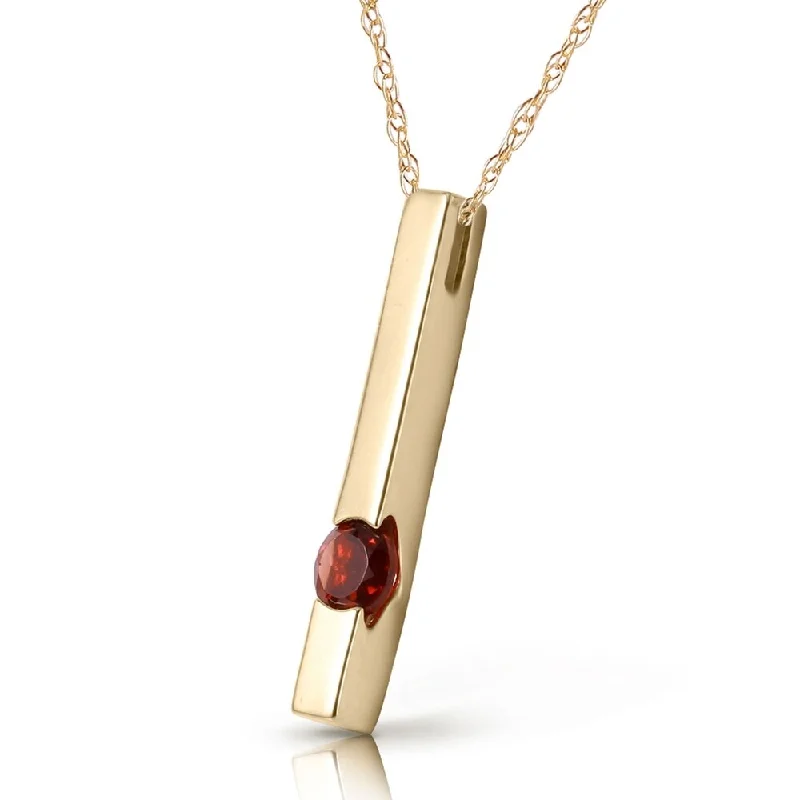 Elastic thread necklaces-0.25 Carat 14K Solid Gold Thunder Garnet Necklace