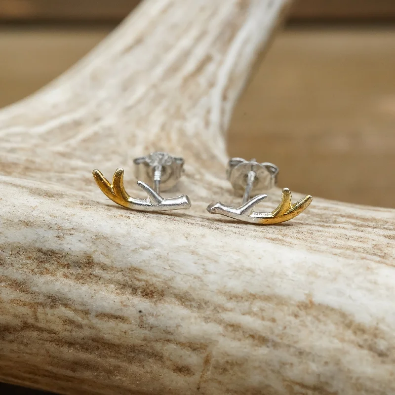 Sleek hoop earrings-Antler Stud Earrings