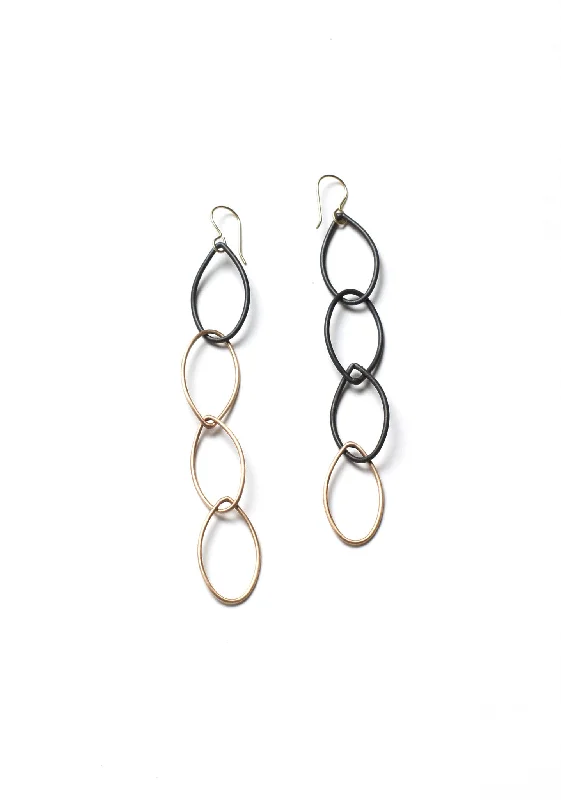 Alloy metal earrings-asymmetrical Audrey earrings