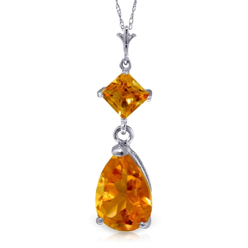 Full moon necklaces-2 Carat 14K White Gold Where Angels Tread Citrine Necklace